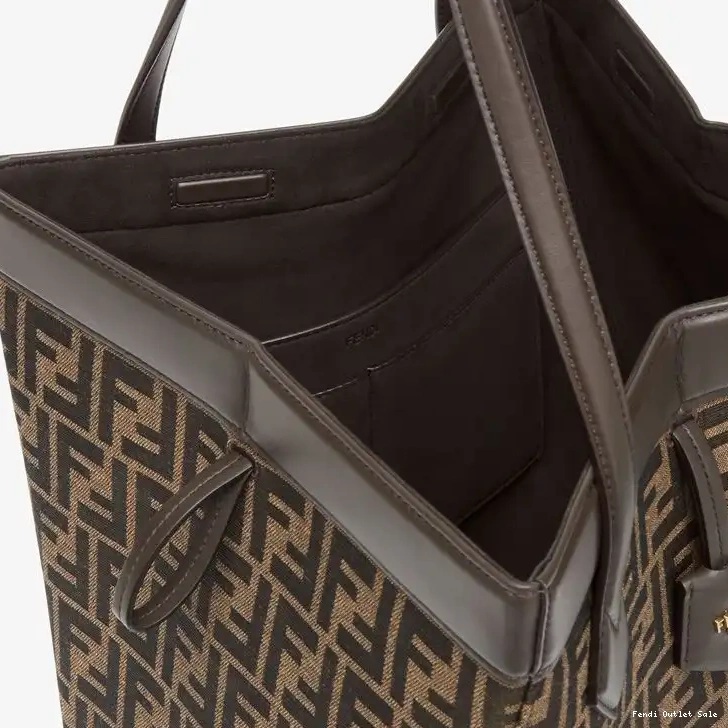 Affordable Fendi Origami Fabric Motif Large In Brown Bag FF 0512